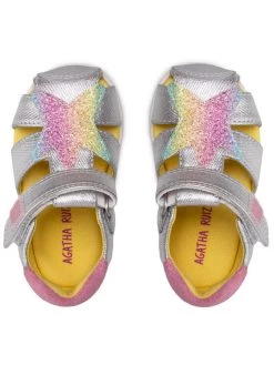 Agatha Ruiz de la Prada Sandales 212902 Argent -Mules et sandales Soldes agatha ruiz de la prada sandales 212902 argent 5