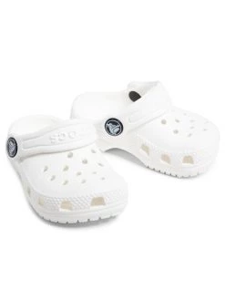 Crocs Mules / sandales de bain Classic Clog K 204536 Blanc -Mules et sandales Soldes crocs mules sandales de bain classic clog k 204536 blanc 4