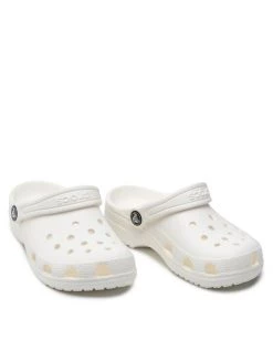 Crocs Mules / sandales de bain Classic Clog K 206991 Blanc -Mules et sandales Soldes crocs mules sandales de bain classic clog k 206991 blanc 4
