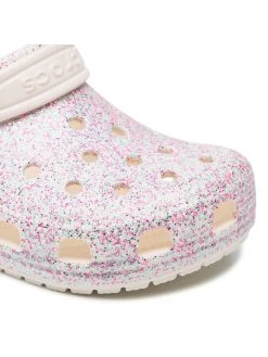 Crocs Mules / sandales de bain Classic Glitter Clog K 206993 Blanc -Mules et sandales Soldes crocs mules sandales de bain classic glitter clog k 206993 blanc 5