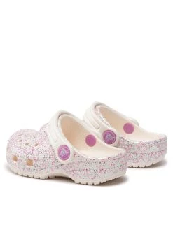 Crocs Mules / sandales de bain Classic Glitter Clog T 206992 Blanc -Mules et sandales Soldes crocs mules sandales de bain classic glitter clog t 206992 blanc 2