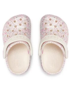 Crocs Mules / sandales de bain Classic Glitter Clog T 206992 Blanc -Mules et sandales Soldes crocs mules sandales de bain classic glitter clog t 206992 blanc 4