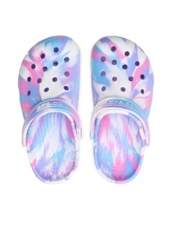 Crocs Mules / sandales de bain Classic Marbled Clog K 207464 Blanc -Mules et sandales Soldes crocs mules sandales de bain classic marbled clog k 207464 blanc 4