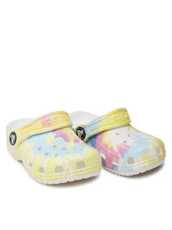 Crocs Mules / sandales de bain Classic Tie Dye Graphic Clog K 205451 Jaune -Mules et sandales Soldes crocs mules sandales de bain classic tie dye graphic clog k 205451 jaune 4