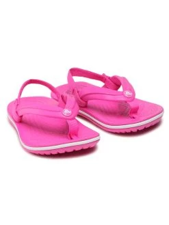 Crocs Sandales Crocband Strap Flip K 205777 Rose -Mules et sandales Soldes crocs sandales crocband strap flip k 205777 rose 1 4