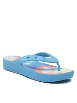 Crocs Tongs Classic Platform Tiedye 208043 Bleu -Mules et sandales Soldes crocs tongs classic platform tiedye 208043 bleu 5
