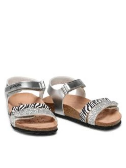 Geox Sandales J Adriel G. A J258MA 0NFEW C0474 S Argent -Mules et sandales Soldes geox sandales j adriel g a j258ma 0nfew c0474 s argent 4