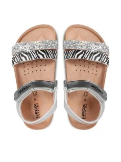 Geox Sandales J Adriel G. A J258MA 0NFEW C0474 S Argent -Mules et sandales Soldes geox sandales j adriel g a j258ma 0nfew c0474 s argent 5