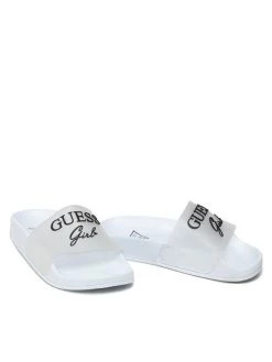 Guess Mules / sandales de bain Dina FI6DIN ELE19 Blanc -Mules et sandales Soldes guess mules sandales de bain dina fi6din ele19 blanc 1 4