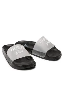 Guess Mules / sandales de bain Dina FJ6DIN ELE19 Blanc Couleur Noir -Mules et sandales Soldes guess mules sandales de bain dina fj6din ele19 blanc 1 3