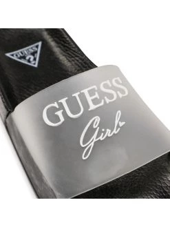 Guess Mules / sandales de bain Dina FJ6DIN ELE19 Blanc Couleur Noir -Mules et sandales Soldes guess mules sandales de bain dina fj6din ele19 blanc 1 5