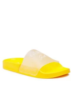 Guess Mules / sandales de bain Dina FJ6DIN ELE19 Blanc Couleur Jaune