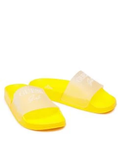 Guess Mules / sandales de bain Dina FJ6DIN ELE19 Blanc Couleur Jaune -Mules et sandales Soldes guess mules sandales de bain dina fj6din ele19 blanc 2 5