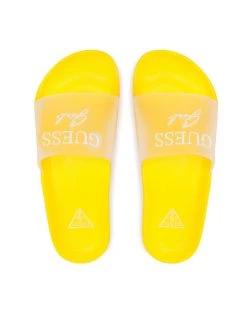 Guess Mules / sandales de bain Dina FJ6DIN ELE19 Blanc Couleur Jaune -Mules et sandales Soldes guess mules sandales de bain dina fj6din ele19 blanc 2 6