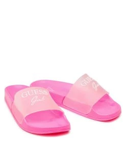 Guess Mules / sandales de bain Dina FJ6DIN ELE19 Blanc Couleur Rose -Mules et sandales Soldes guess mules sandales de bain dina fj6din ele19 blanc 3 4