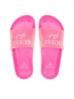 Guess Mules / sandales de bain Dina FJ6DIN ELE19 Blanc Couleur Rose -Mules et sandales Soldes guess mules sandales de bain dina fj6din ele19 blanc 3 5