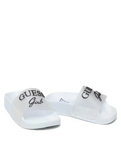 Guess Mules / sandales de bain Dina FT6DIN ELE19 Blanc -Mules et sandales Soldes guess mules sandales de bain dina ft6din ele19 blanc 3 4