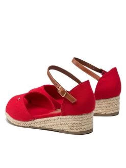 Tommy Hilfiger Espadrilles Rope Wedge Sandal T3A7-32185-0048 S Rouge -Mules et sandales Soldes tommy hilfiger espadrilles rope wedge sandal t3a7 32185 0048 s rouge 2