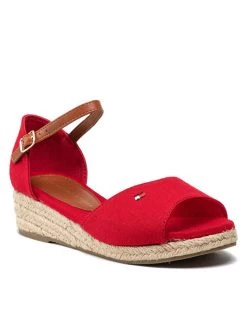 Tommy Hilfiger Espadrilles Rope Wedge Sandal T3A7-32185-0048 S Rouge