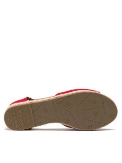 Tommy Hilfiger Espadrilles Rope Wedge Sandal T3A7-32185-0048 S Rouge -Mules et sandales Soldes tommy hilfiger espadrilles rope wedge sandal t3a7 32185 0048 s rouge 3