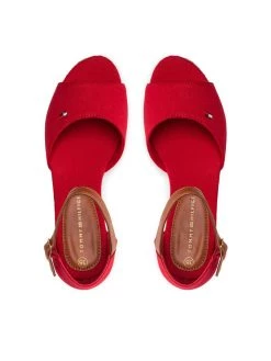 Tommy Hilfiger Espadrilles Rope Wedge Sandal T3A7-32185-0048 S Rouge -Mules et sandales Soldes tommy hilfiger espadrilles rope wedge sandal t3a7 32185 0048 s rouge 5