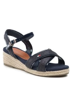 Tommy Hilfiger Espadrilles Rope Wedge Sandal T3A7-32186-1380 M Bleu marine