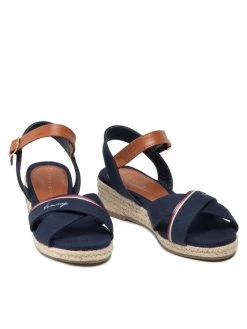 Tommy Hilfiger Espadrilles Rope Wedge Sandal T3A7-32187-0547 Bleu marine -Mules et sandales Soldes tommy hilfiger espadrilles rope wedge sandal t3a7 32187 0547 bleu marine 4