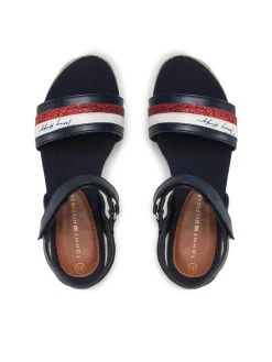 Tommy Hilfiger Espadrilles Rope Wedge Sandal T3A7-32188-1379 Bleu marine -Mules et sandales Soldes tommy hilfiger espadrilles rope wedge sandal t3a7 32188 1379 bleu marine 5