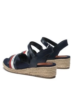 Tommy Hilfiger Espadrilles Rope Wedge Sandal T3A7-32188-1379Y004 M Bleu marine -Mules et sandales Soldes tommy hilfiger espadrilles rope wedge sandal t3a7 32188 1379y004 m bleu marine 2