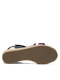 Tommy Hilfiger Espadrilles Rope Wedge Sandal T3A7-32188-1379Y004 M Bleu marine -Mules et sandales Soldes tommy hilfiger espadrilles rope wedge sandal t3a7 32188 1379y004 m bleu marine 3