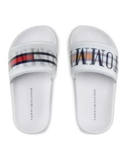 Tommy Hilfiger Mules / sandales de bain Holographic Pool Slide T3B0-32276-1172 M Blanc -Mules et sandales Soldes tommy hilfiger mules sandales de bain holographic pool slide t3b0 32276 1172 m blanc 5