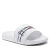Tommy Hilfiger Mules / sandales de bain Holographic Pool Slide T3B0-32276-1172 S Blanc -Mules et sandales Soldes tommy hilfiger mules sandales de bain holographic pool slide t3b0 32276 1172 s blanc
