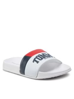 Tommy Hilfiger Mules / sandales de bain Varsity Print Pool Silde T3B0-32274-1172 S Blanc
