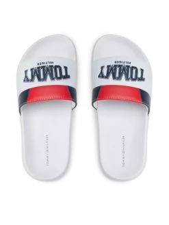 Tommy Hilfiger Mules / sandales de bain Varsity Print Pool Silde T3B0-32274-1172 S Blanc -Mules et sandales Soldes tommy hilfiger mules sandales de bain varsity print pool silde t3b0 32274 1172 s blanc 5