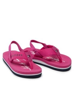 Tommy Hilfiger Sandales Logo Print Flip Flop T1A8-32199-0058 Rose -Mules et sandales Soldes tommy hilfiger sandales logo print flip flop t1a8 32199 0058 rose 1 4
