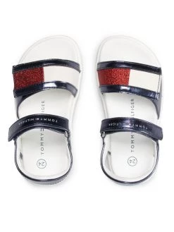 Tommy Hilfiger Sandales Velcro Sandal T1A2-32172-1160 S Bleu marine -Mules et sandales Soldes tommy hilfiger sandales velcro sandal t1a2 32172 1160 s bleu marine 5
