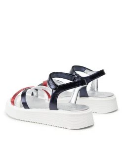 Tommy Hilfiger Sandales Velcro Sandal T4A2-32184-0371 S Bleu marine -Mules et sandales Soldes tommy hilfiger sandales velcro sandal t4a2 32184 0371 s bleu marine 2