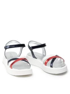 Tommy Hilfiger Sandales Velcro Sandal T4A2-32184-0371 S Bleu marine -Mules et sandales Soldes tommy hilfiger sandales velcro sandal t4a2 32184 0371 s bleu marine 4