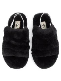 Ugg Chaussons K Fluff Yeah Slide 1098494K Noir -Mules et sandales Soldes ugg chaussons k fluff yeah slide 1098494k noir 4