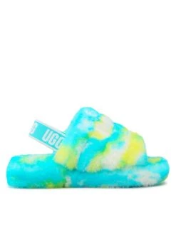 Ugg Chaussons K Fluff Yeah Slide Marble 1123636K Bleu -Mules et sandales Soldes ugg chaussons k fluff yeah slide marble 1123636k bleu 1