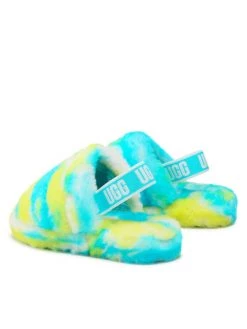 Ugg Chaussons K Fluff Yeah Slide Marble 1123636K Bleu -Mules et sandales Soldes ugg chaussons k fluff yeah slide marble 1123636k bleu 2