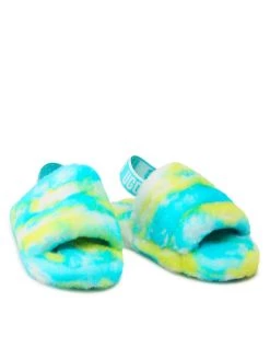 Ugg Chaussons K Fluff Yeah Slide Marble 1123636K Bleu -Mules et sandales Soldes ugg chaussons k fluff yeah slide marble 1123636k bleu 4