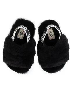Ugg Chaussons T Fluff Yeah Slide 1098579T Noir 12 Ugg Chaussons T Fluff Yeah Slide 1098579T Noir -Mules et sandales Soldes ugg chaussons t fluff yeah slide 1098579t noir 4