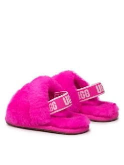Ugg Chaussons T Fluff Yeah Slide 1098579T Rose -Mules et sandales Soldes ugg chaussons t fluff yeah slide 1098579t rose 1 2