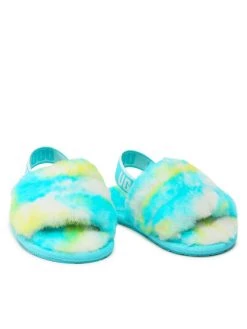Ugg Chaussons T Fluff Yeah Slide Marble 1123638T Bleu -Mules et sandales Soldes ugg chaussons t fluff yeah slide marble 1123638t bleu 4