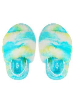 Ugg Chaussons T Fluff Yeah Slide Marble 1123638T Bleu -Mules et sandales Soldes ugg chaussons t fluff yeah slide marble 1123638t bleu 5