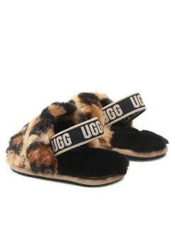 Ugg Chaussons T Fluff Yeah Slide Spotty 1134955T Marron -Mules et sandales Soldes ugg chaussons t fluff yeah slide spotty 1134955t marron 2