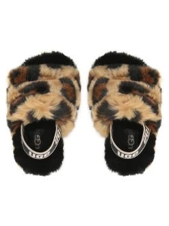 Ugg Chaussons T Fluff Yeah Slide Spotty 1134955T Marron -Mules et sandales Soldes ugg chaussons t fluff yeah slide spotty 1134955t marron 4